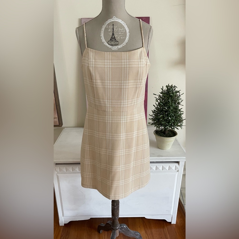Aritzia Wilfred Cream Sheath Mini Dress Spaghetti Strap